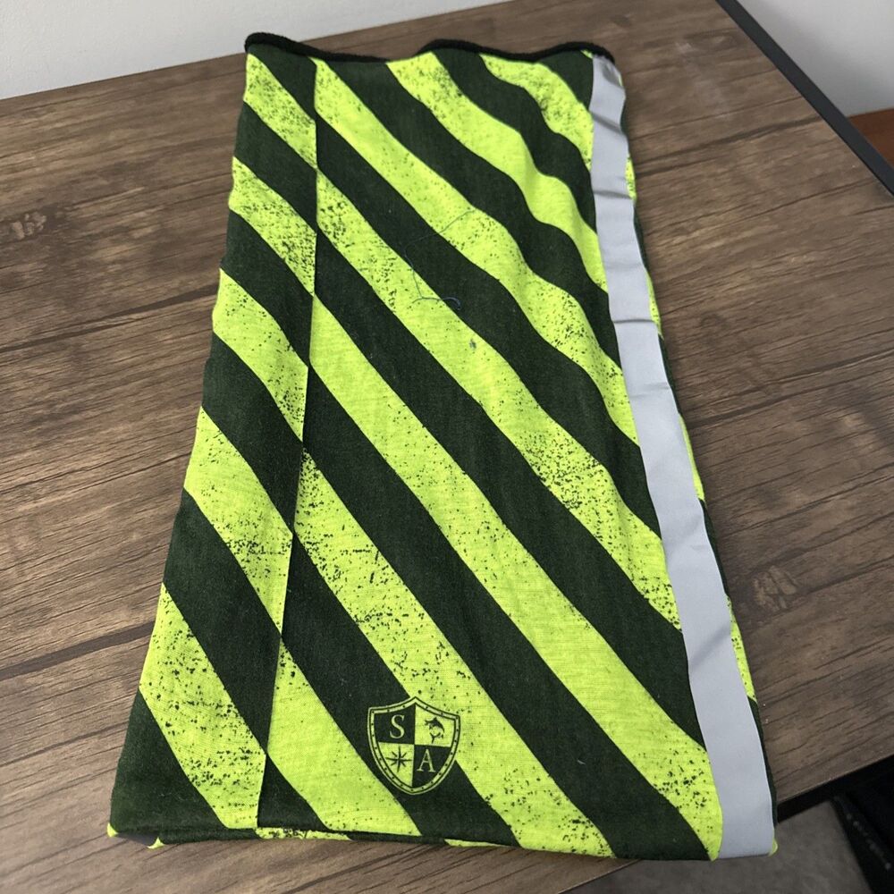 Salt Armour Co. Green Striped Thermal Fleece Lined Face Mask Ski Buff Neckware